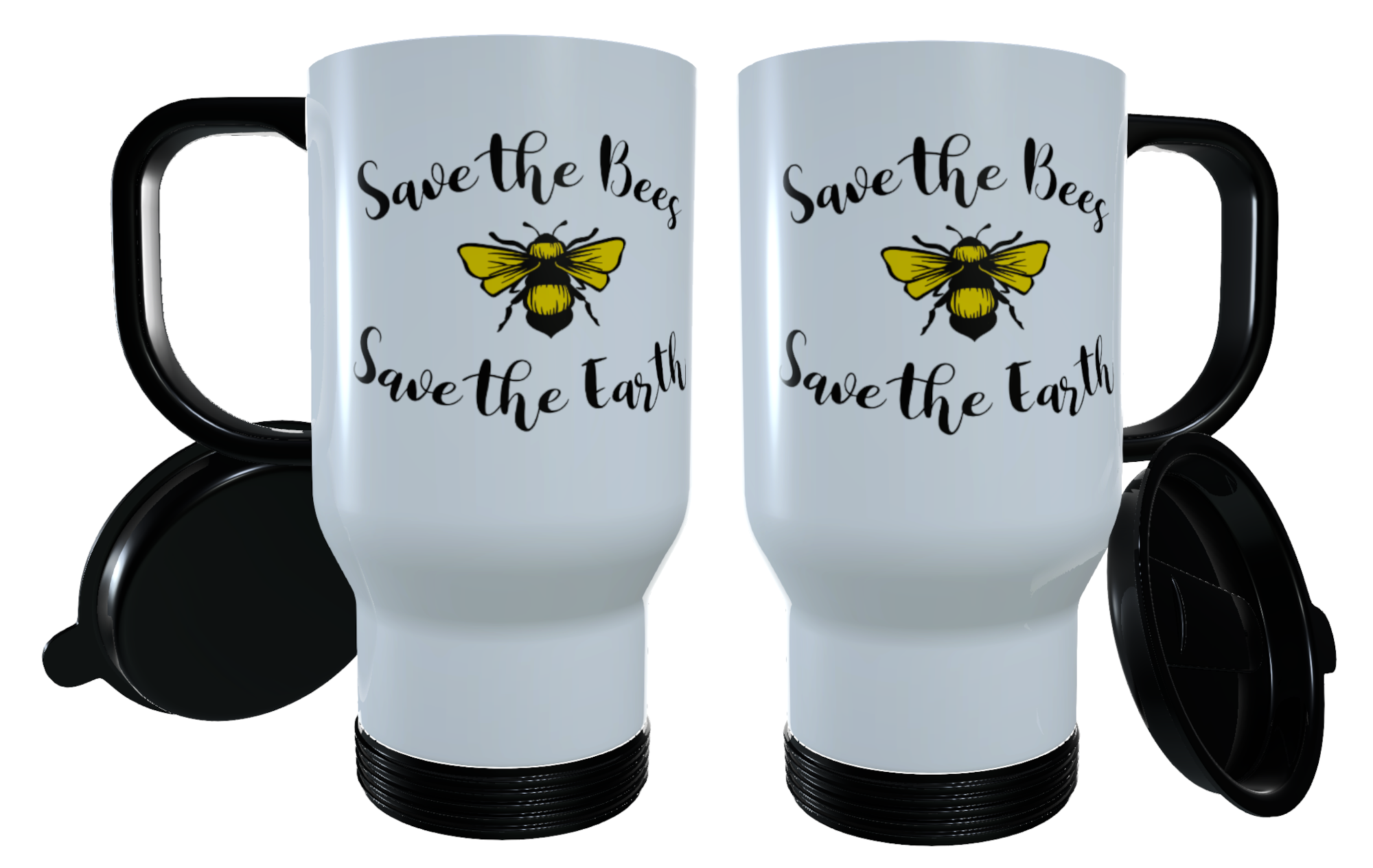 Bee Travel Mug - Save the Bees, Save the Earth
